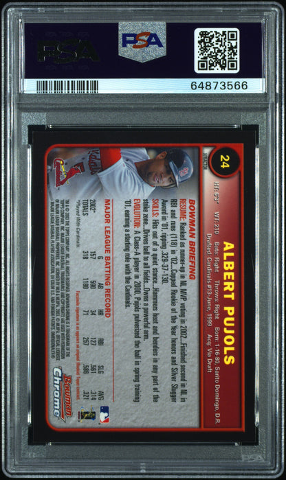 2003 Bowman Chrome Albert Pujols XFractor PSA 10 POP 5