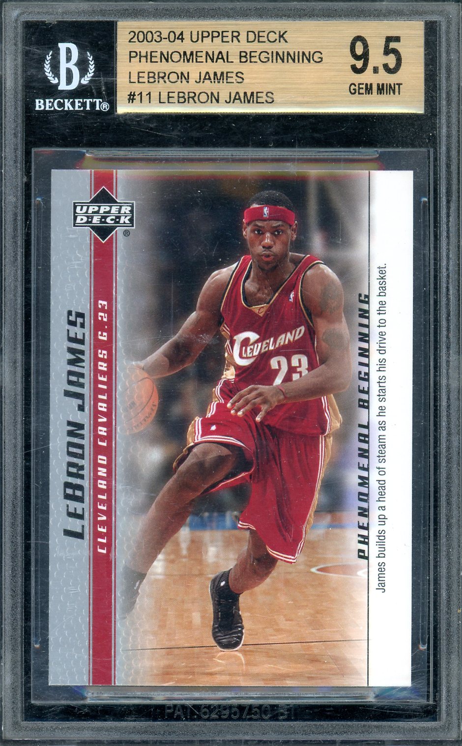 2003 Upper Deck Lebron James Phenomenal Beginning Rookie BGS 9.5