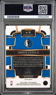 2023 Select Dereck Lively II White Disco #76 /75 PSA 8 RC