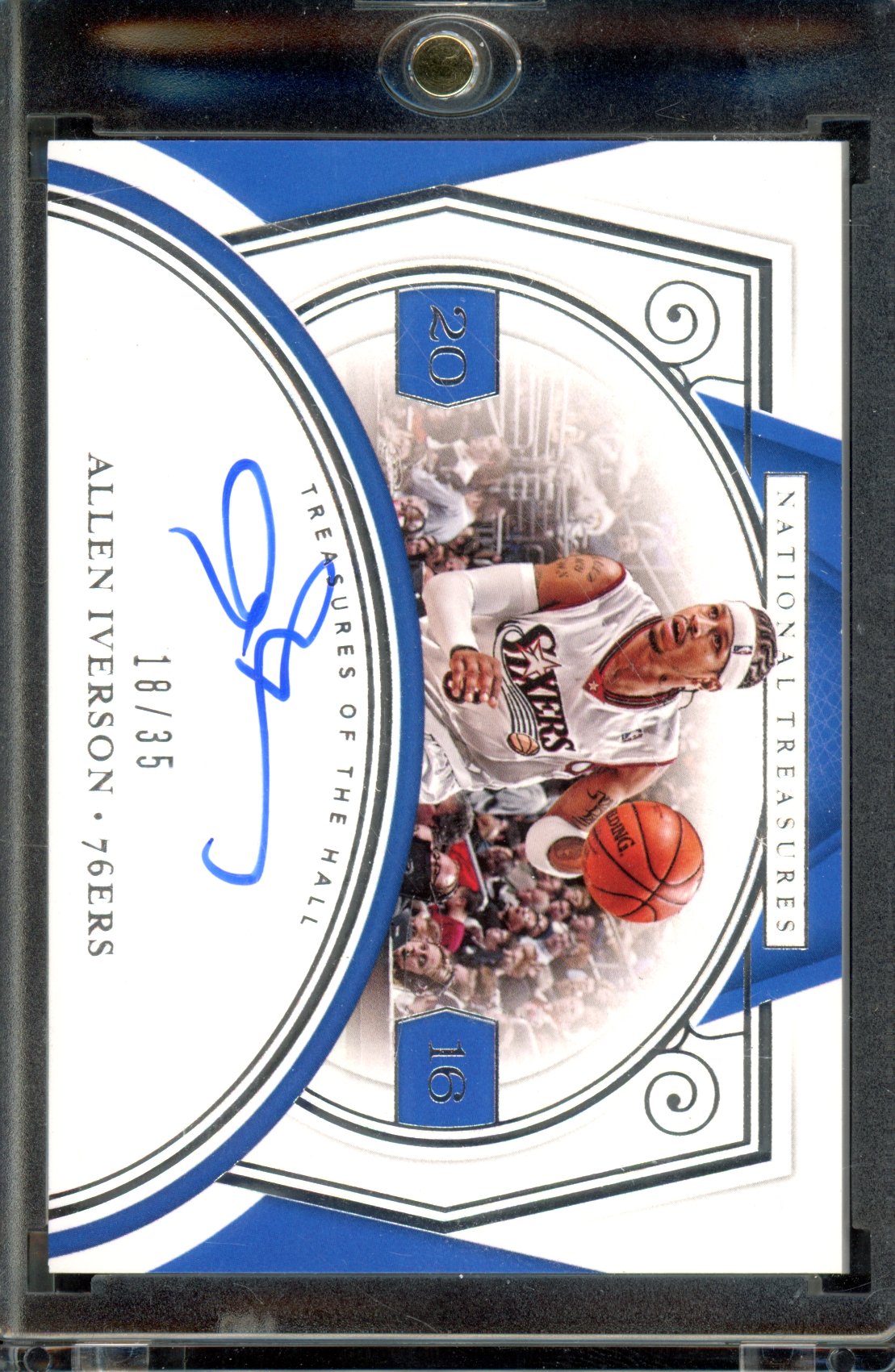 2020-21 National Treasures Allen Iverson Treasures Of The Hall Auto /35