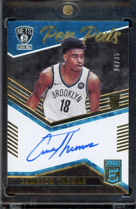 2021-22 Elite Cameron Thomas Pen Pals Rookie Auto /35