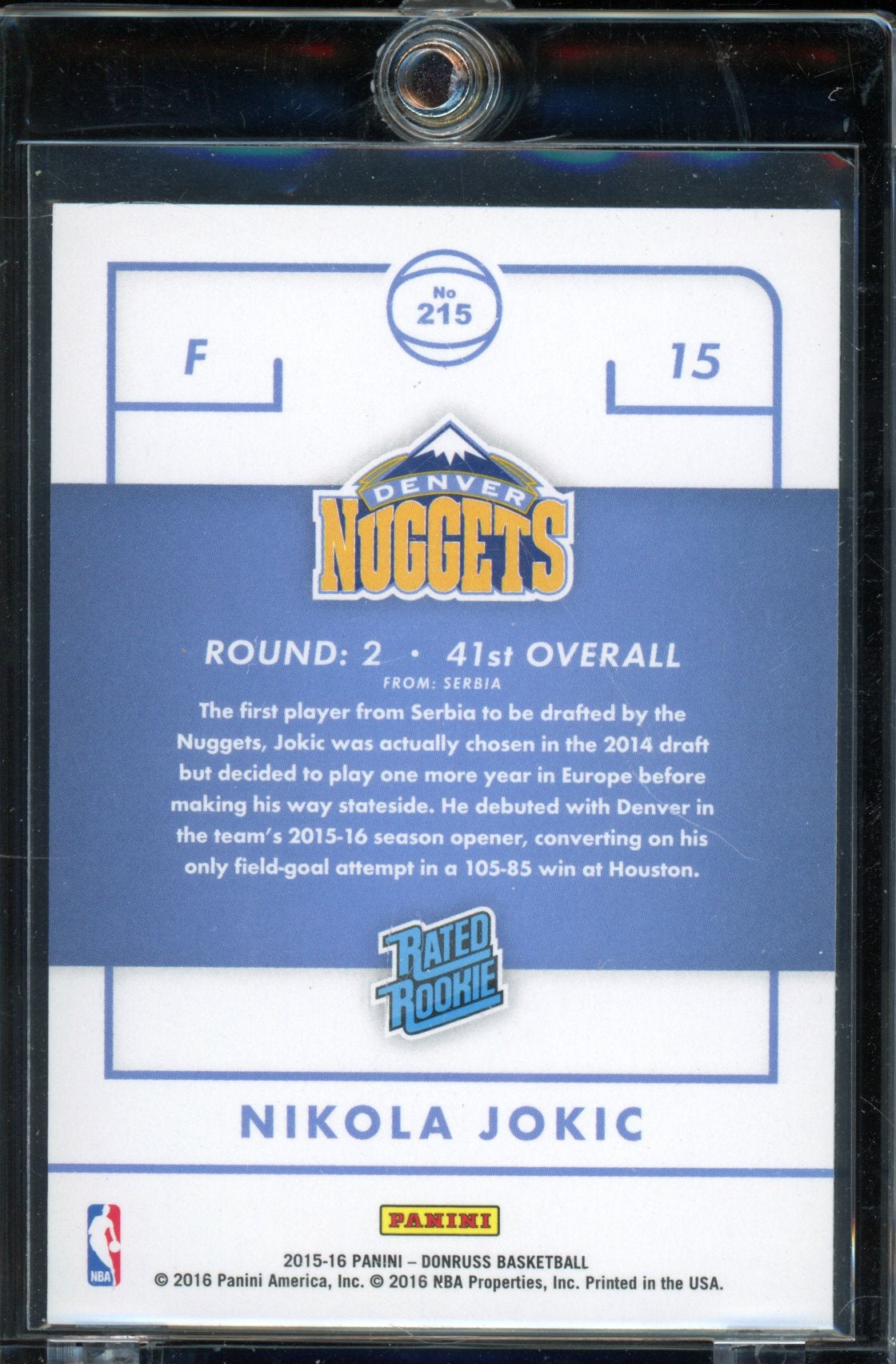 2015-16 Donruss Nikola Jokic Rated Rookie