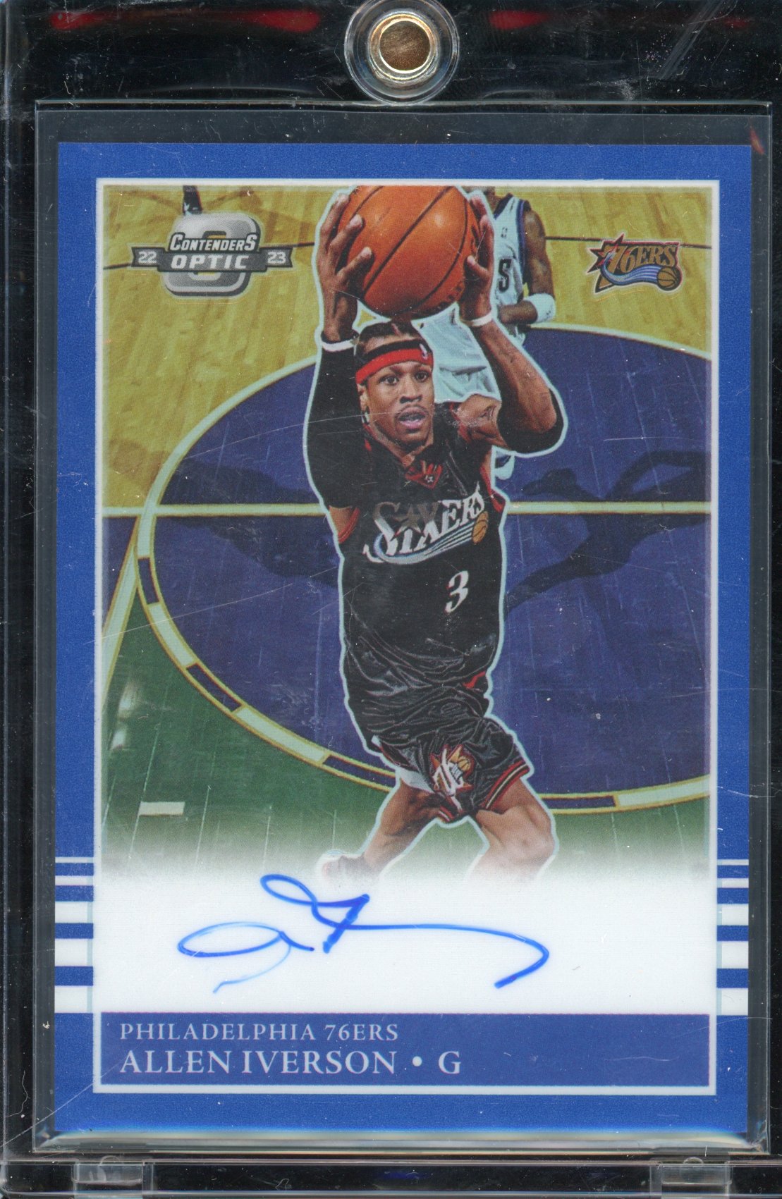 2022-23 Optic Contenders Allen Iverson Blue Auto /25