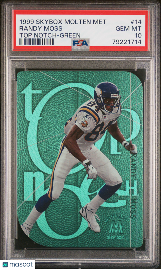 1999 Skybox Molten Metal Randy Moss Top Notch Green 60/75 PSA 10 POP 6