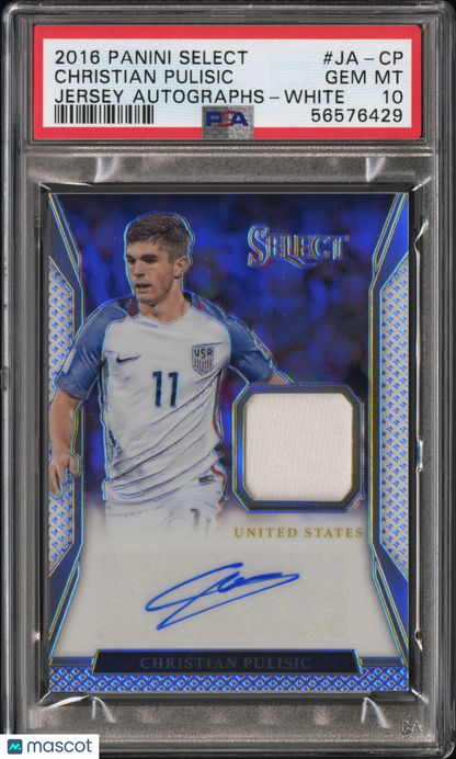 2016 Select Christian Pulisic Jersey Auto White PSA 10 RC