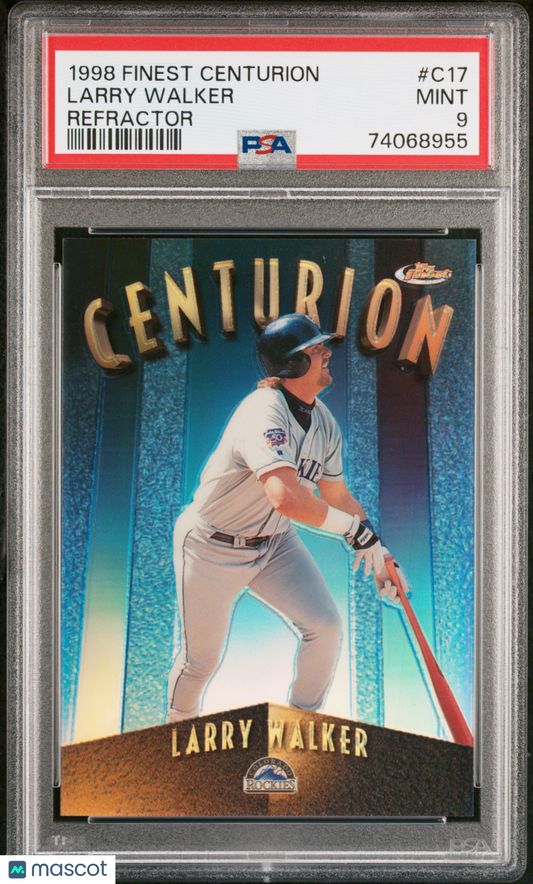 1998 Finest Larry Walker Centurion 033/75 PSA 9 Jersey # REAL COPY POP 5 Rockies