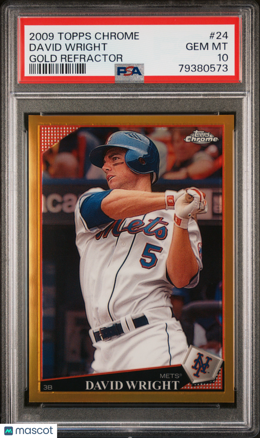 2009 Topps Chrome David Wright Gold Refractor 37/50 POP 2