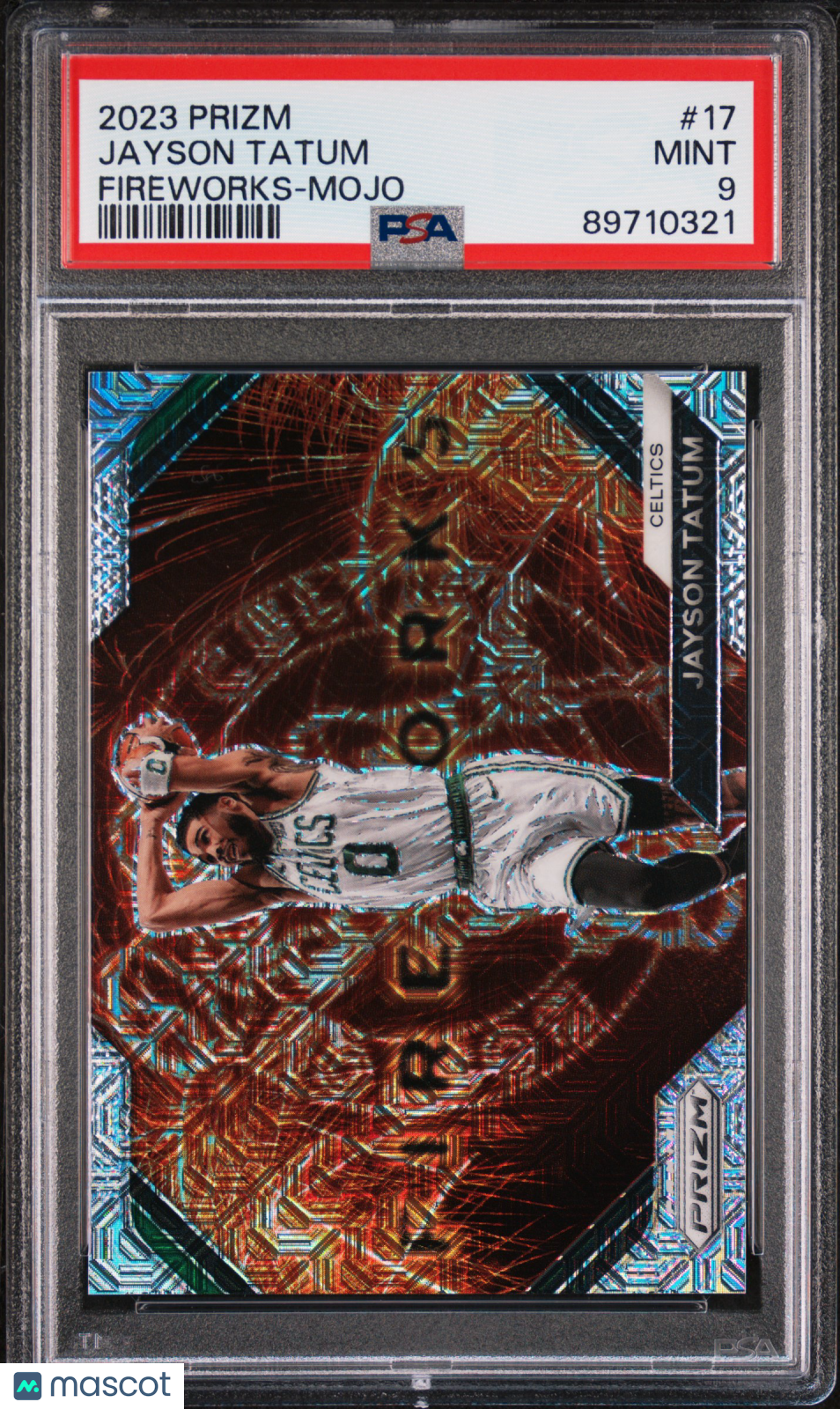 2023 Prizm Basketball Jayson Tatum Fireworks Mojo 02/25 PSA 9