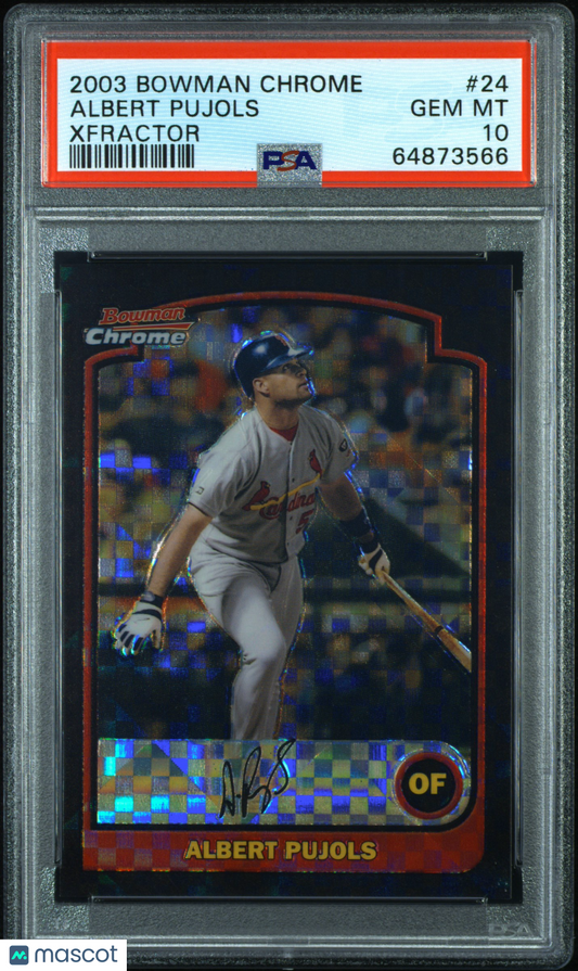 2003 Bowman Chrome Albert Pujols XFractor PSA 10 POP 5