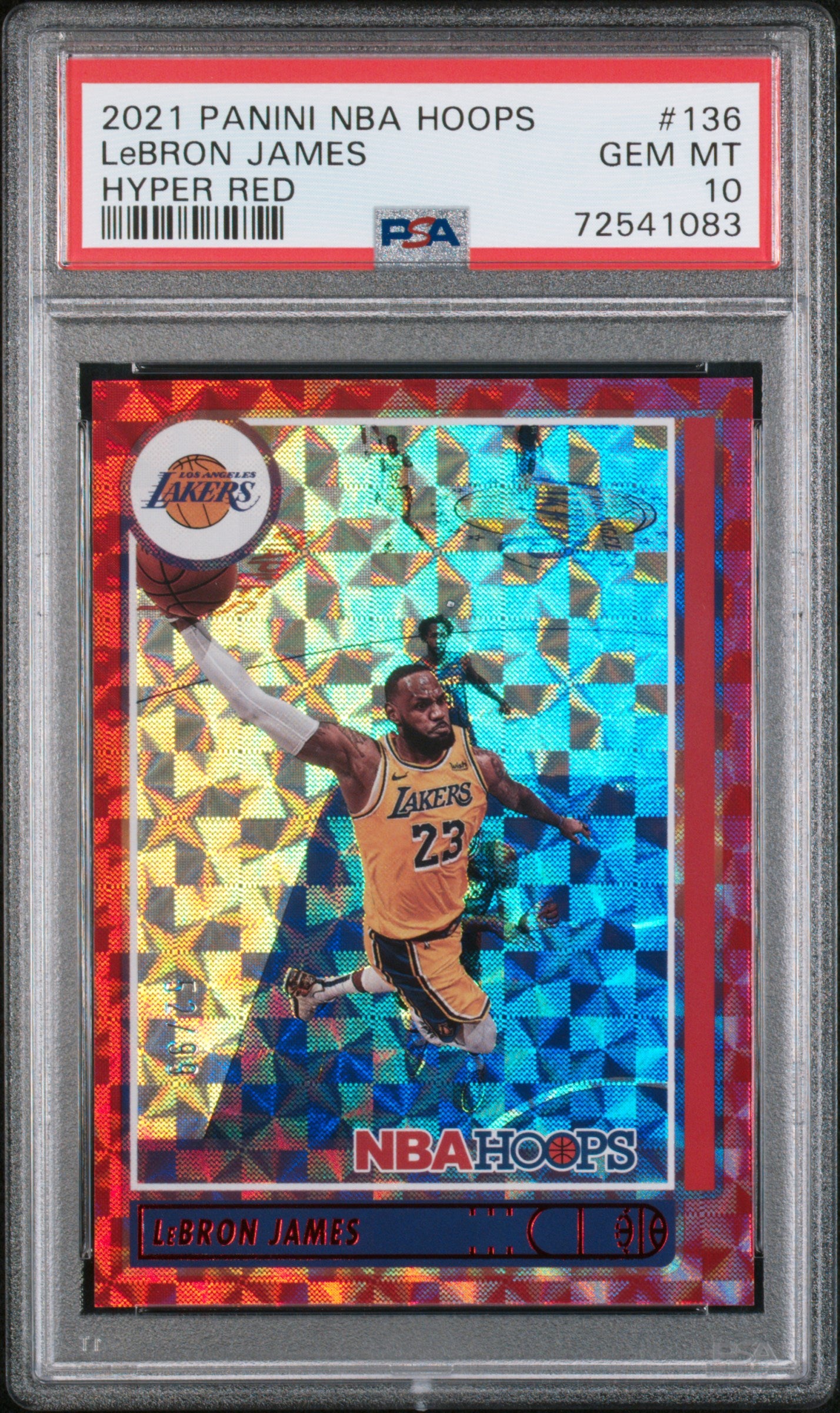 2021 Hoops Lebron James Hyper Red /99 PSA 10