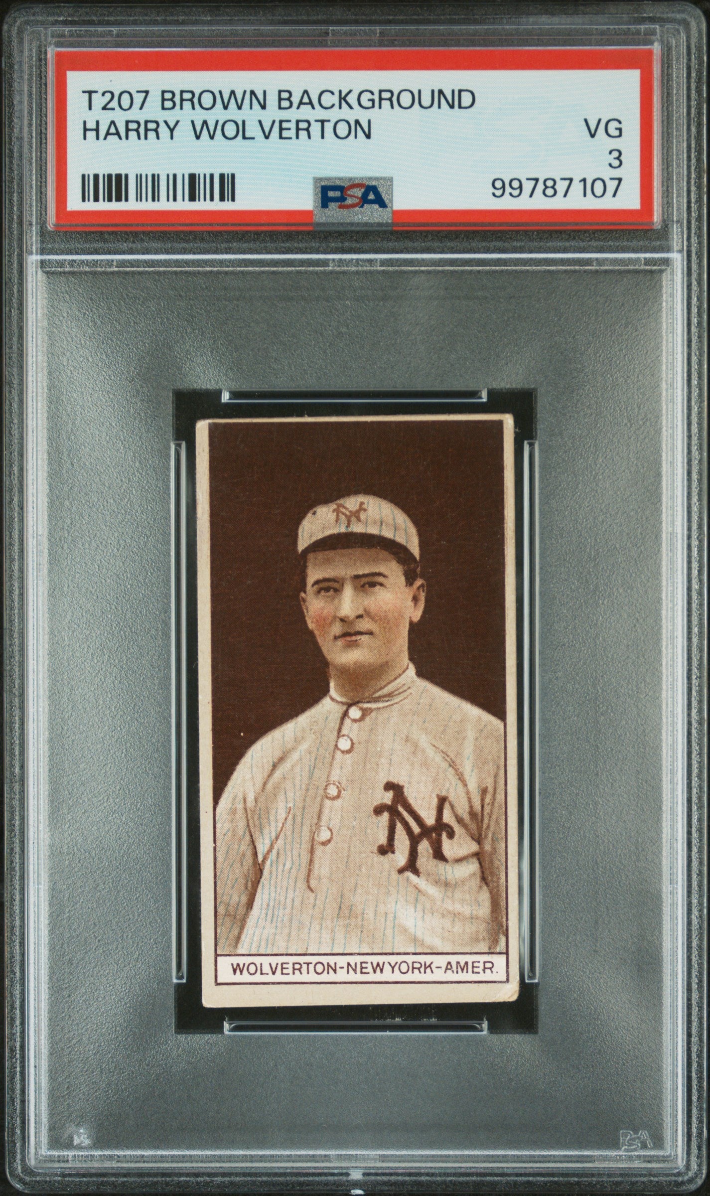 T207 Brown Background Harry Wolverton PSA 3