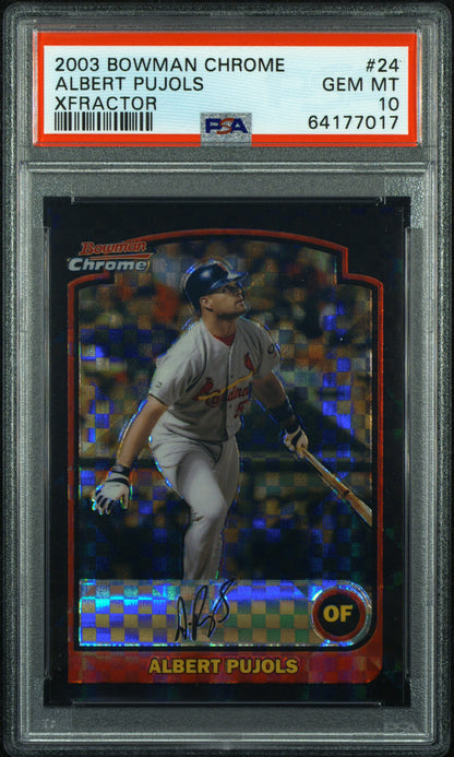 2003 Bowman Chrome Albert Pujols XFractor PSA 10 POP 5 Cardinals