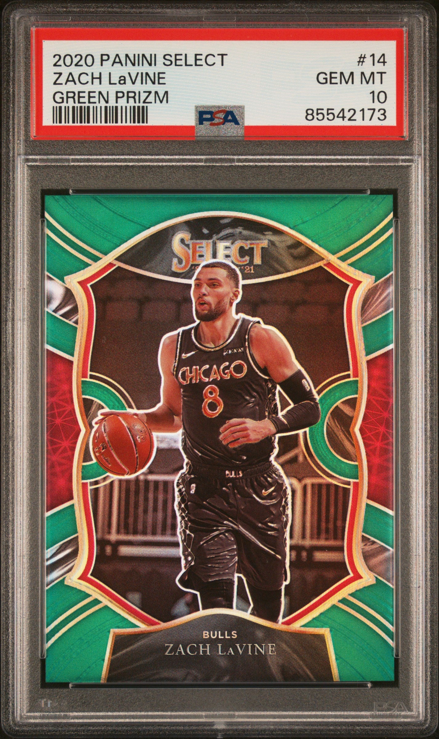 2020 Select Zach Lavine Green Prizm /5 PSA 10