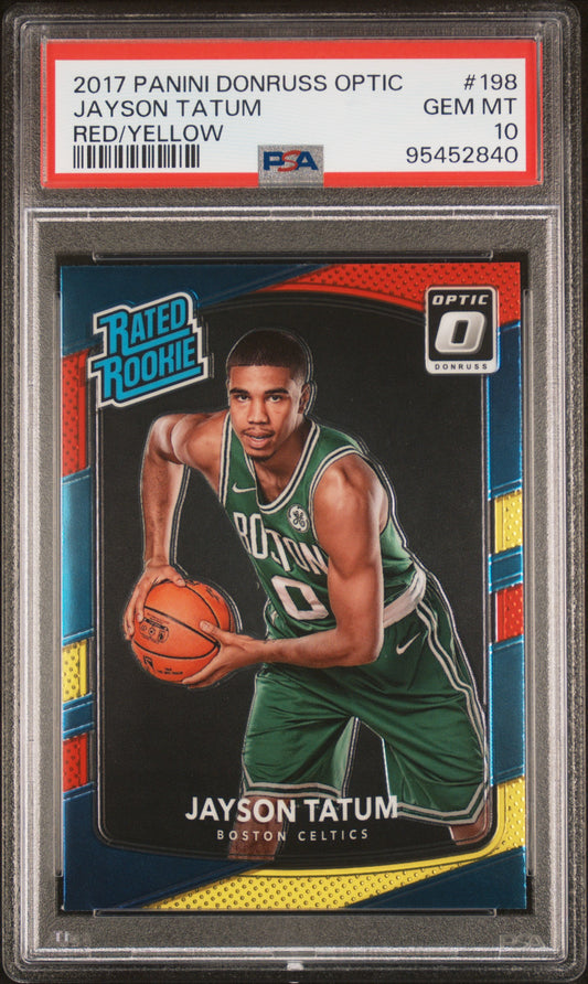 2017 Donruss Optic Jayson Tatum Red Yellow PSA 10 RC