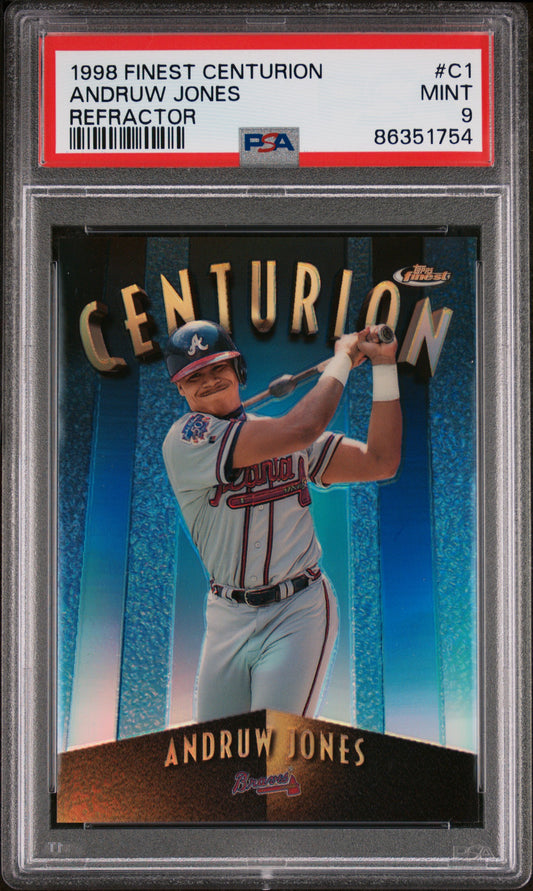 1998 Finest Andruw Jones Centurion 075/75 PSA 9 REAL COPY POP 3 NONE HIGHER