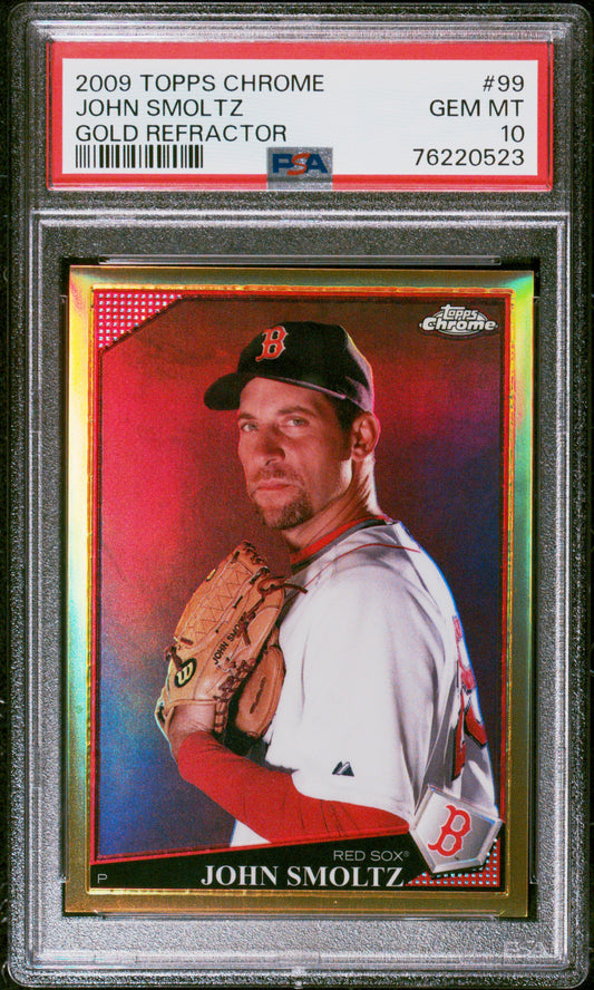 2009 Topps Chrome John Smoltz Gold Refractor 35/50 POP 1