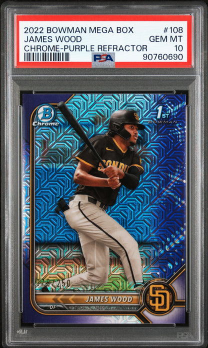 2022 Bowman Chrome Mega Box James Wood /250 PSA 10