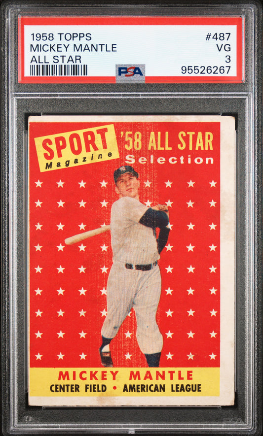 1958 Topps Mickey Mantle All-Star PSA 3