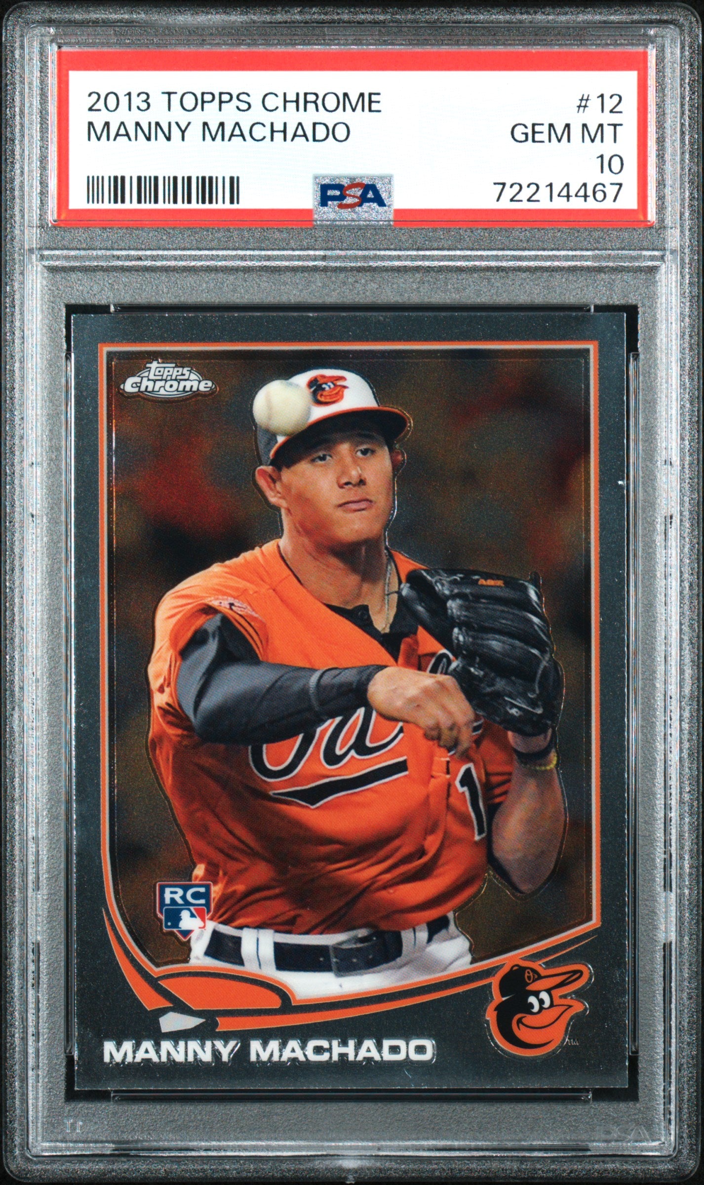 2013 Topps Chrome Manny Machado PSA 10 RC