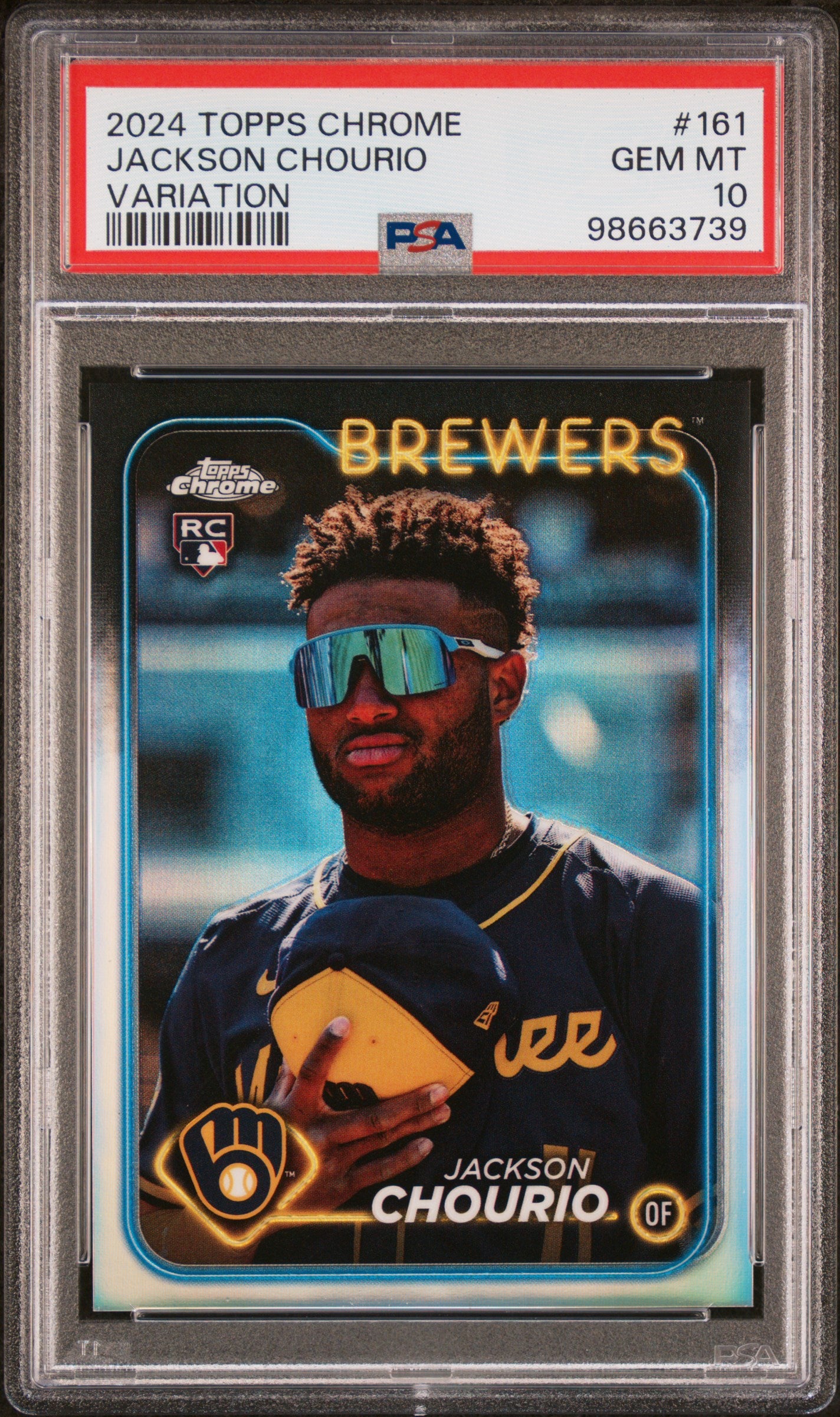 2024 Topps Chrome Jackson Chourio Variation Refractor PSA 10 RC