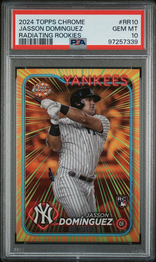 2024 Topps Chrome Jasson Dominguez Radiating Rookiea PSA 10 RC