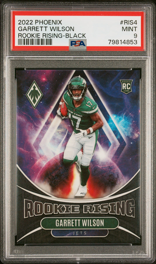 2022 Phoenix Garrett Wilson Rookie Rising Black 07/10 PSA 9 RC