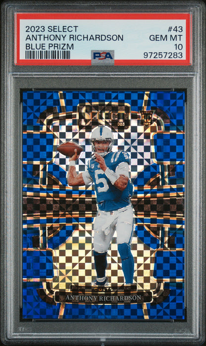 2023 Select Anthony Richardson Blue Prizm Concourse 76/199 PSA 10 RC