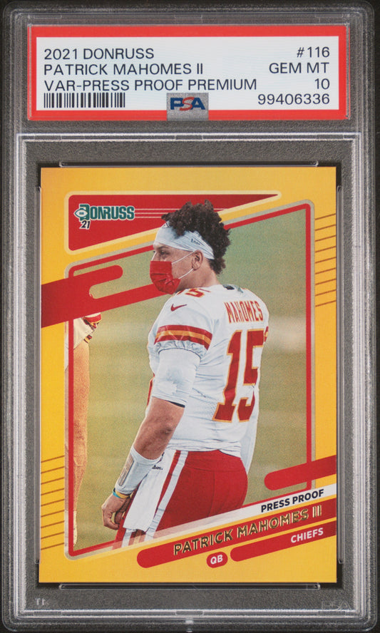 2021 Donruss Press Proof Patrick Mahomes PSA 10