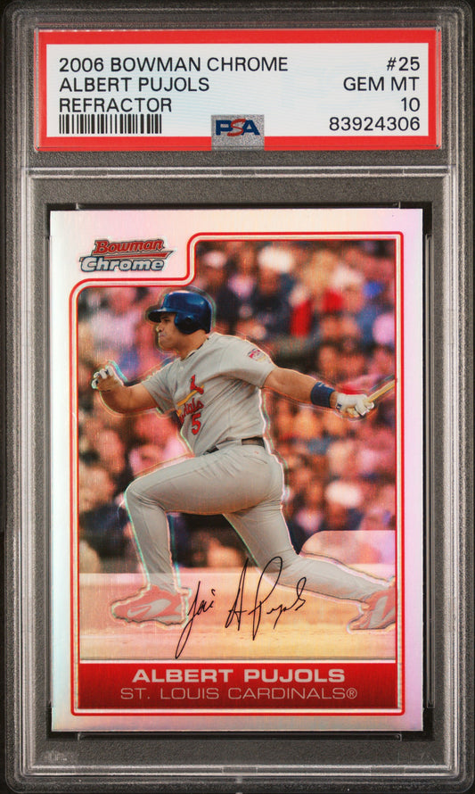 2006 Bowman Chrome Albert Pujols Refractor PSA 10 POP 4