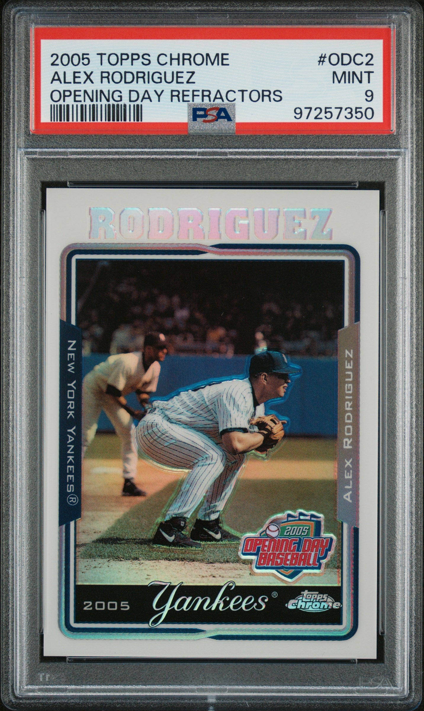 2005 Topps Chrome Opening Day Refractors Alex Rodriguez PSA 9