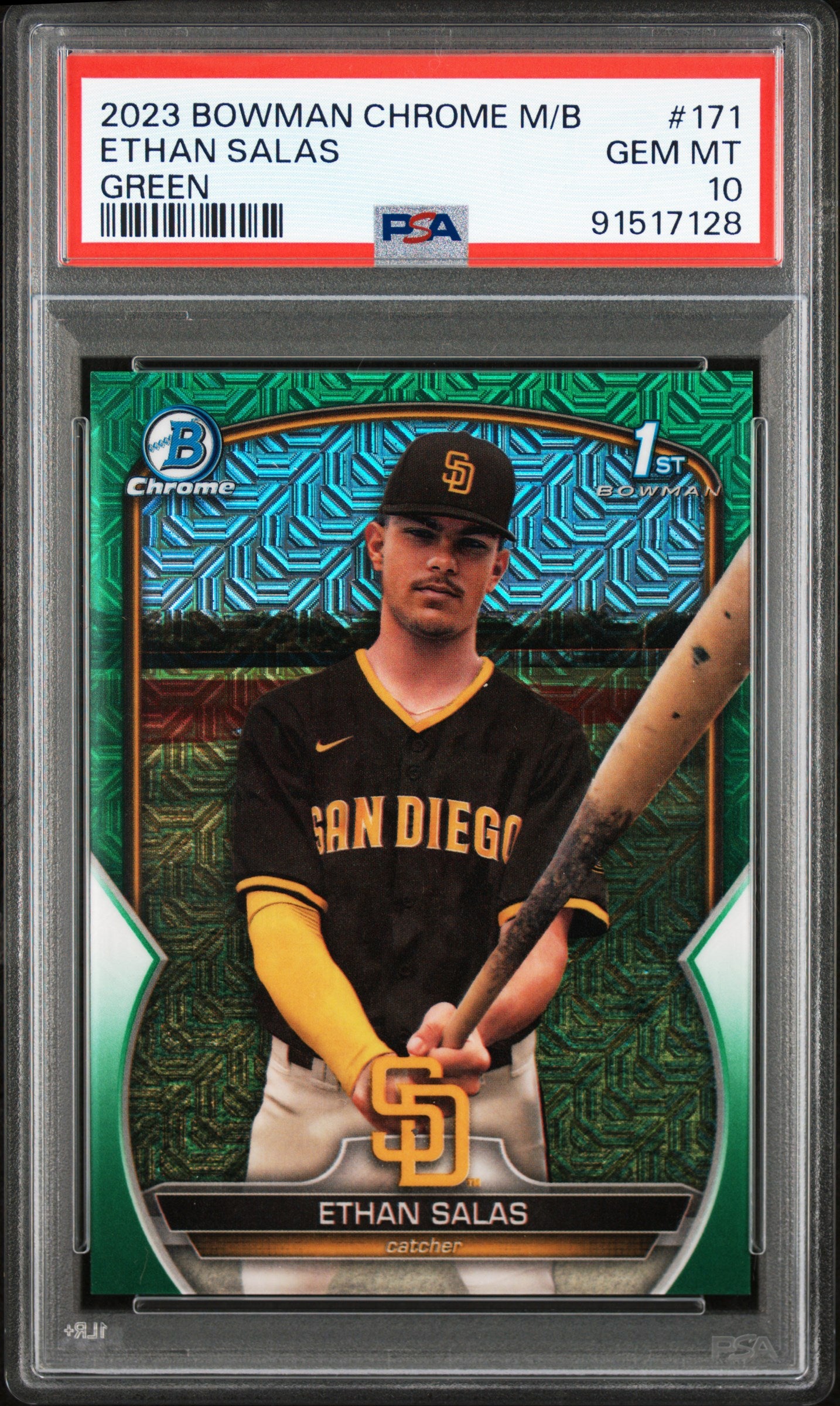 2023 Bowman Chrome Mega Box Ethan Salas Green /99 PSA 10