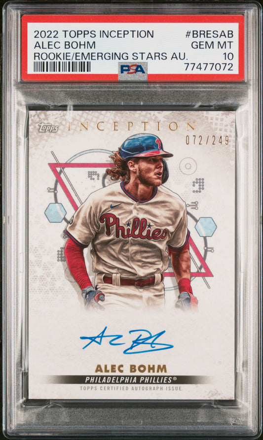 2022 Alec Bohm Inception /249 PSA 10